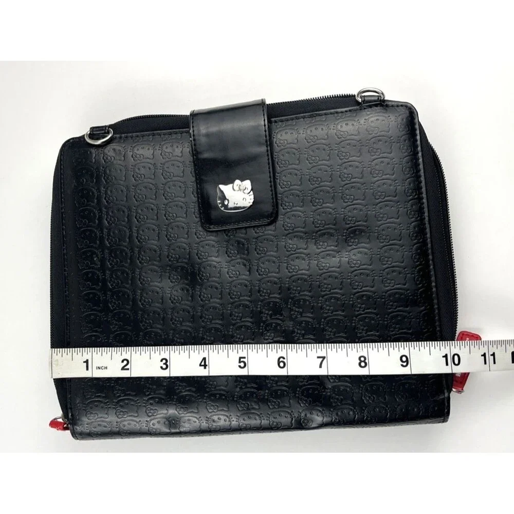 Hello Kitty Case Black iPad Tablet Portfolio #KT43488 Pocket Strap Messenger Bag